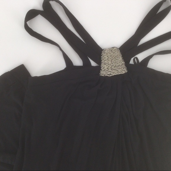 New York & Co. Small Black Beaded Front Maxi Dress - Picture 5 of 8